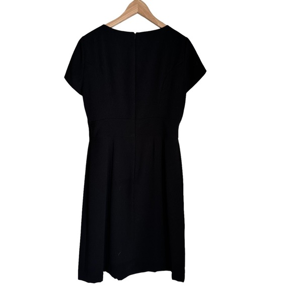 David Warren New York Womens Black Short Sleeve Sheath Tie Waist Midi Dress Sz10 - Picture 11 of 11
